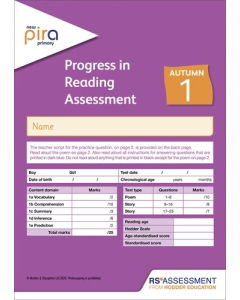 PiRA Test 1, Autumn Pack 10 - 2ED (Progress in Reading Assessment)