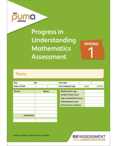 PUMA Test 1, Spring PK10 (Progress in Understanding Mathematics Assessment)